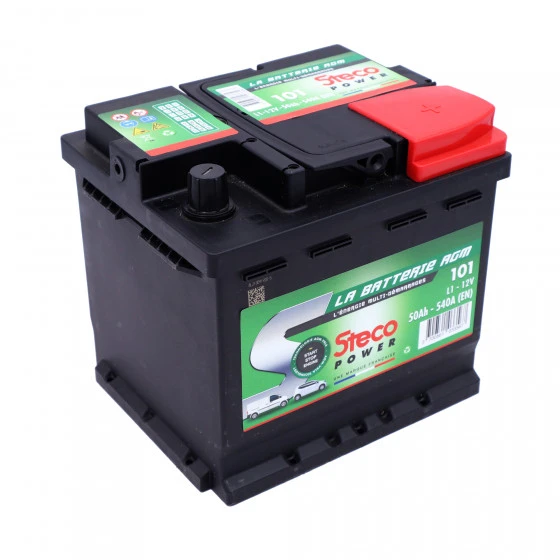 Batterie 12V 50Ah 450A 207x175x190 Gamme AGM-VRLA STECOPOWER - 101 – Image 2