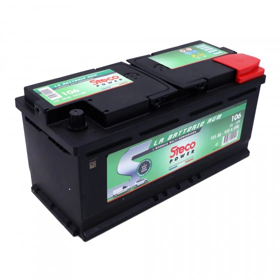 Batterie 12V 105Ah 950A 393x175x190 Gamme AGM-VRLA STECOPOWER - 106 – Image 2