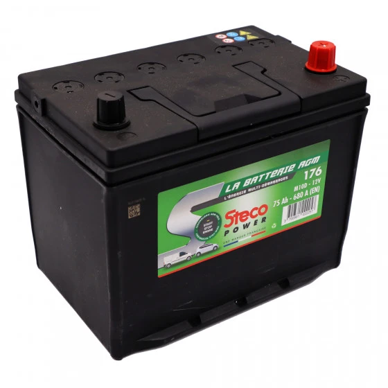 Batterie 12V 75Ah 680A 260x170x220 Gamme AGM-VRLA STECOPOWER - 176 – Image 2