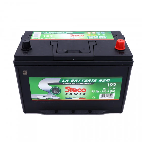 Batterie 12V 95Ah 780A 303x175x220 Gamme AGM-VRLA STECOPOWER - 192