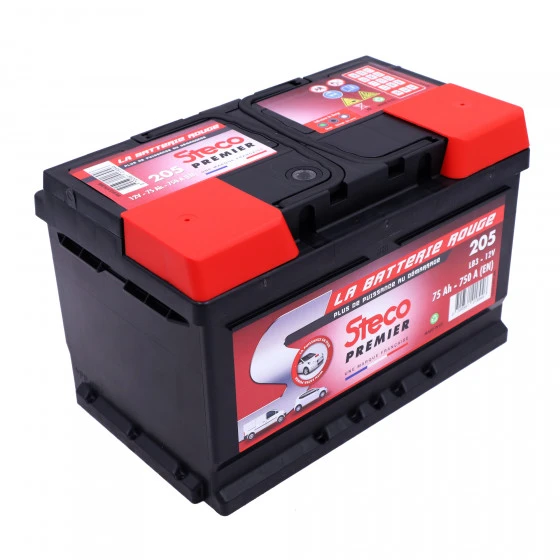 Batterie 12V 75Ah 750A 278x175x175 Gamme Rouge STECO PREMIER STECOPOWER - 205 – Image 2