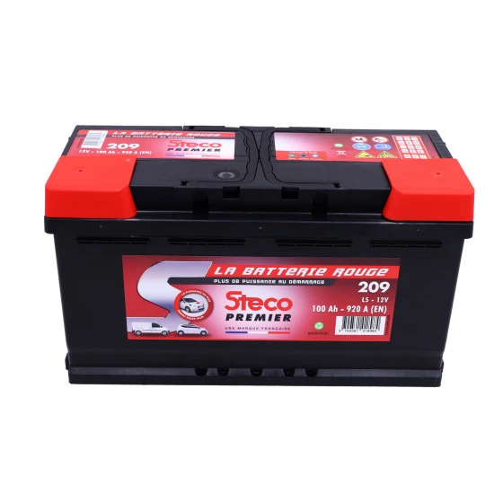 Batterie 12V 100Ah 920A 353x175x190 Gamme Rouge STECO PREMIER STECOPOWER - 209