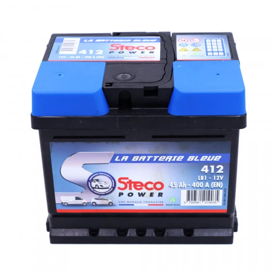 Batterie 12V 45Ah 400A 207x175x175 Gamme Bleue STECOPOWER - 412