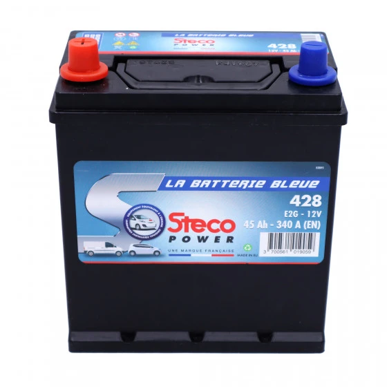 Batterie 12V 45Ah 340A 218x136x225 Gamme Bleue STECOPOWER - 428
