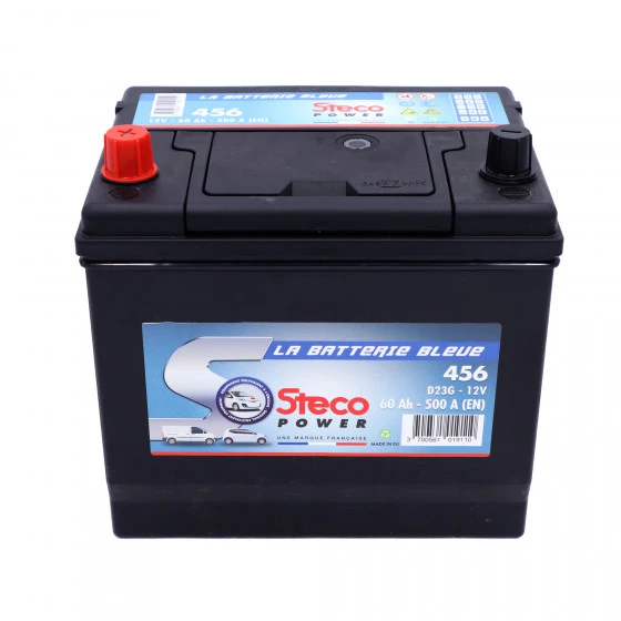 Batterie 12V 60Ah 500A 230x173x220 Gamme Asiatique STECOPOWER - 456