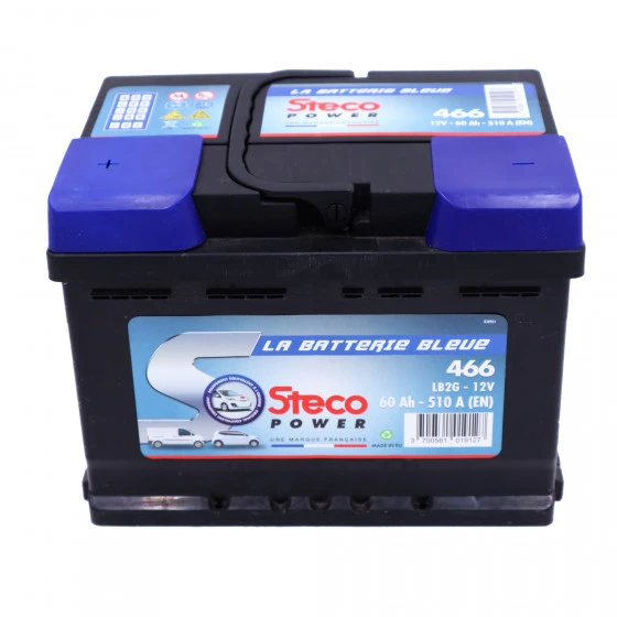 Batterie 12V 60Ah 510A 242x175x175 Gamme Bleue STECOPOWER - 466
