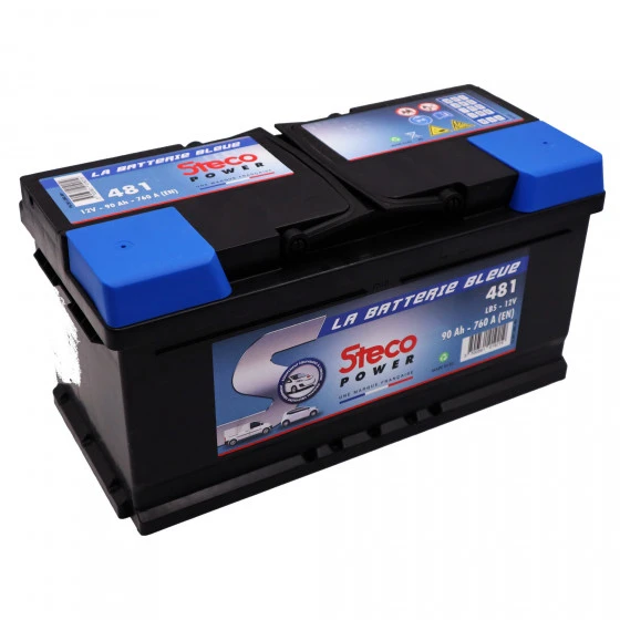 Batterie 12V 90Ah 760A 353x175x175 Gamme Bleue STECOPOWER - 481 – Image 2
