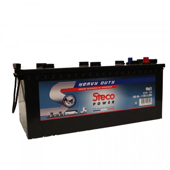 Batterie 12V 180Ah 1100A 512x223x220 Gamme Bleue Heavy Duty STECOPOWER - 961 – Image 2