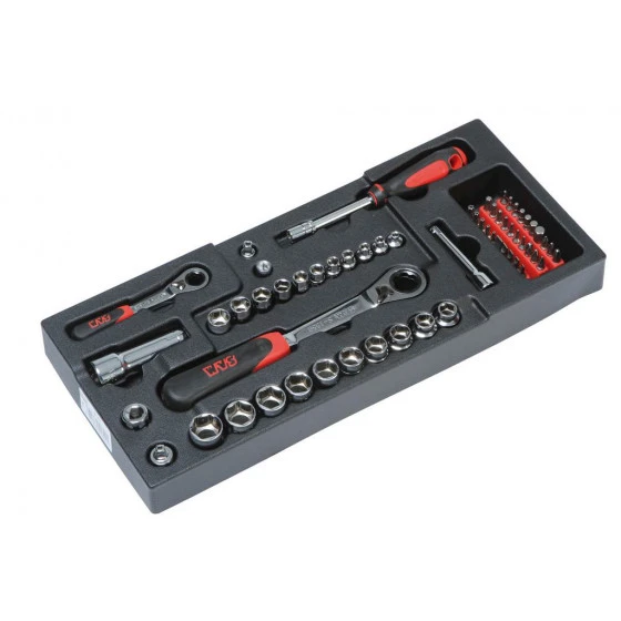 MODULE DE DOUILLES TRAVERSANTES ET ACCESSOIRES 1/2' ET 1/4' SAM OUTILLAGE - M61