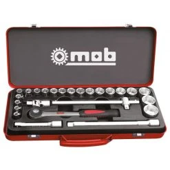 COFFRET DOUILLES METAL 25 PCS 1/2 6 PANS MOB - 0000998001MOB OUTILLAGE