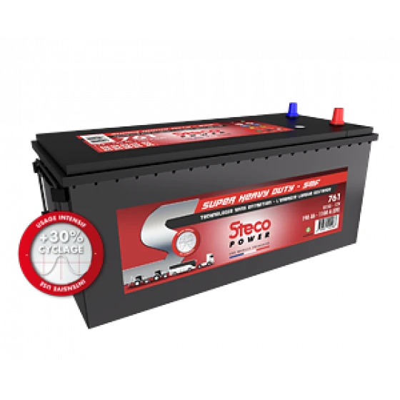 Batterie 12V 190Ah 1100A 512x223x220 Gamme Super Heavy Duty SMF STECOPOWER - 761