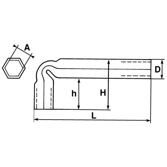 CLE EN TUBE COUDEE 8 MM SAM OUTILLAGE - 868 – Image 2