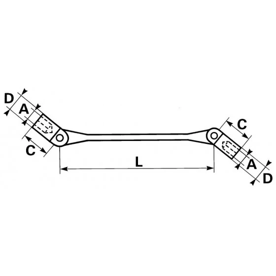 CLE A DOUILLES ARTICULEES 14X15 MM SAM OUTILLAGE - 9614X15 – Image 2