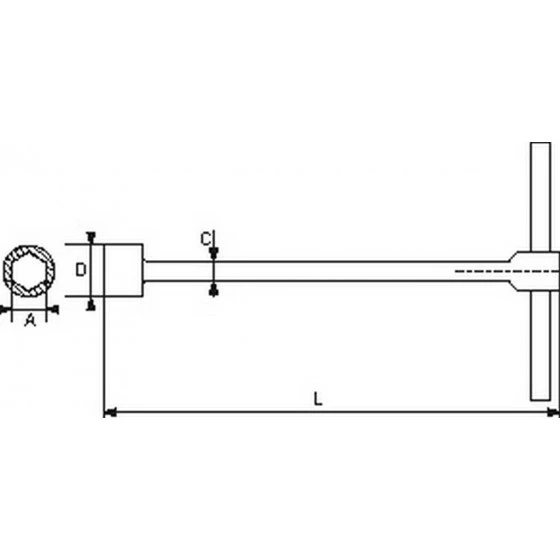 CLE DOUILLE EN T DE 12 MM SAM OUTILLAGE - 63BT12 – Image 2
