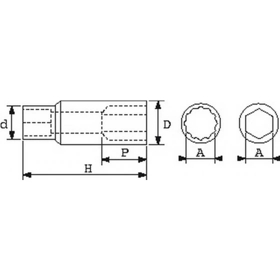 DOUILLE 6 PANS LONGUE 3/8 15 MM SAM OUTILLAGE - JHL15 – Image 2